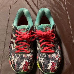 Asics Multicolor Athletic Shoes with Red Laces